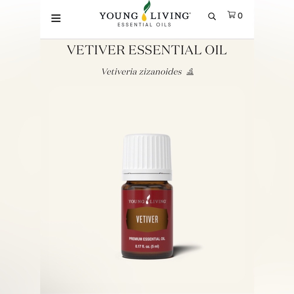 Young Living Vetiver Essential Oil - New.  5ml.